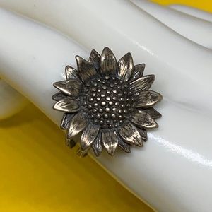 Sterling Summer Sunflower Ring Size 9